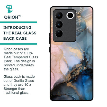 Marble Ink Abstract Glass Case for Vivo V27 Pro 5G