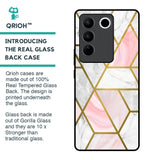Geometrical Marble Glass Case for Vivo V27 Pro 5G