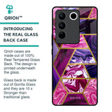 Electroplated Geometric Marble Glass Case for Vivo V27 Pro 5G