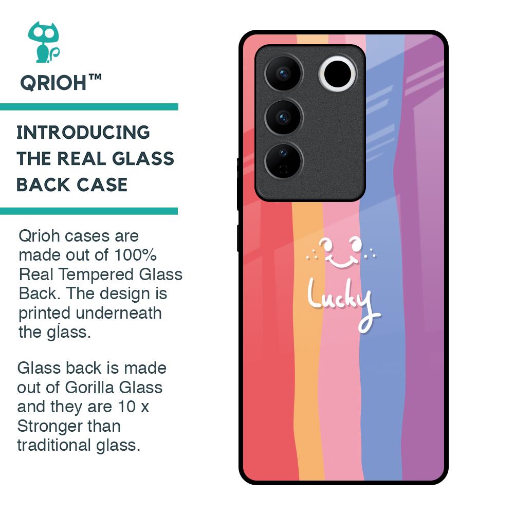 Lucky Abstract Glass Case for Vivo V27 Pro 5G