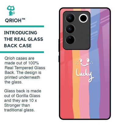 Lucky Abstract Glass Case for Vivo V27 Pro 5G