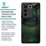 Green Leather Glass Case for Vivo V27 Pro 5G