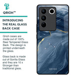 Deep Ocean Marble Glass Case for Vivo V27 Pro 5G