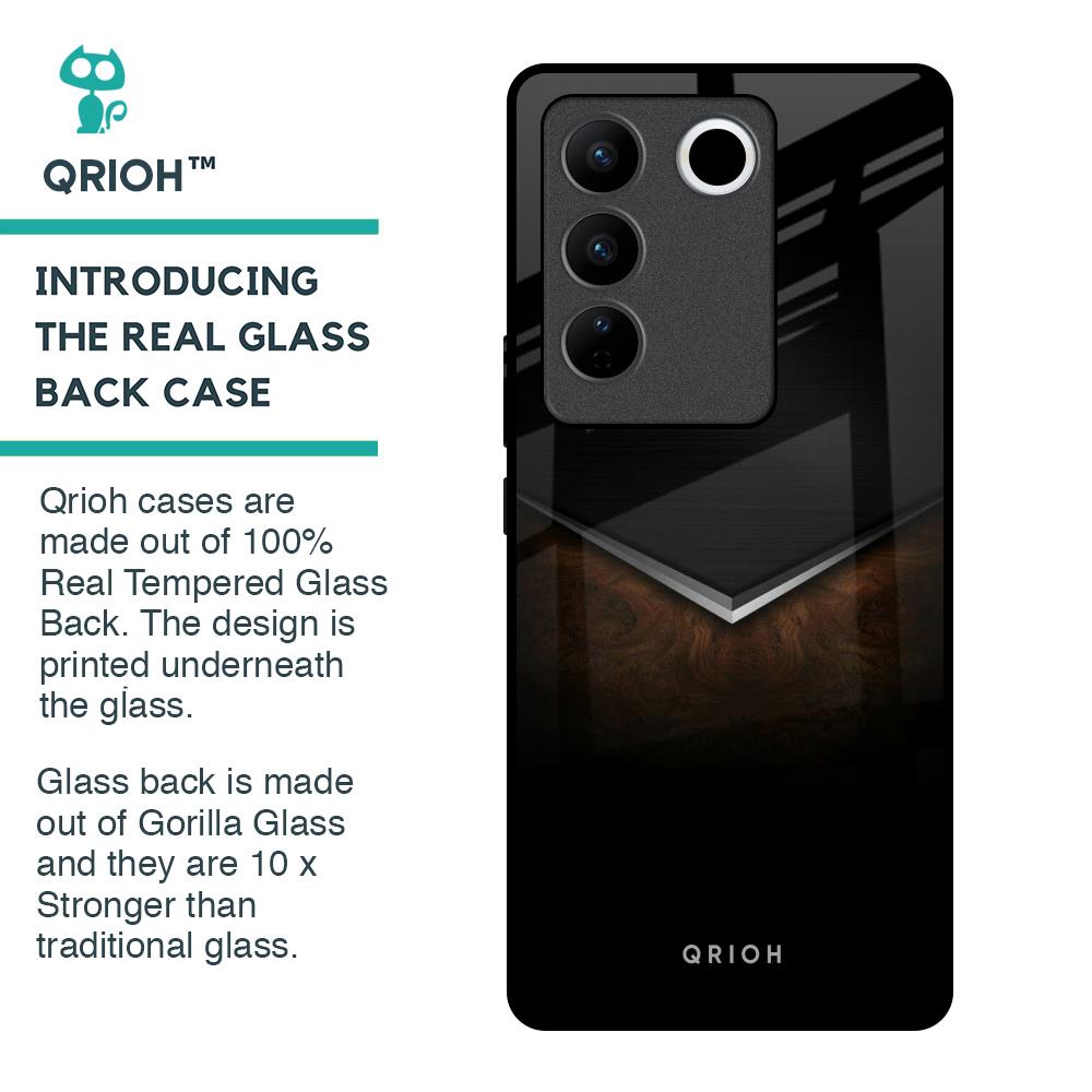 Dark Walnut Glass Case for Vivo V27 Pro 5G
