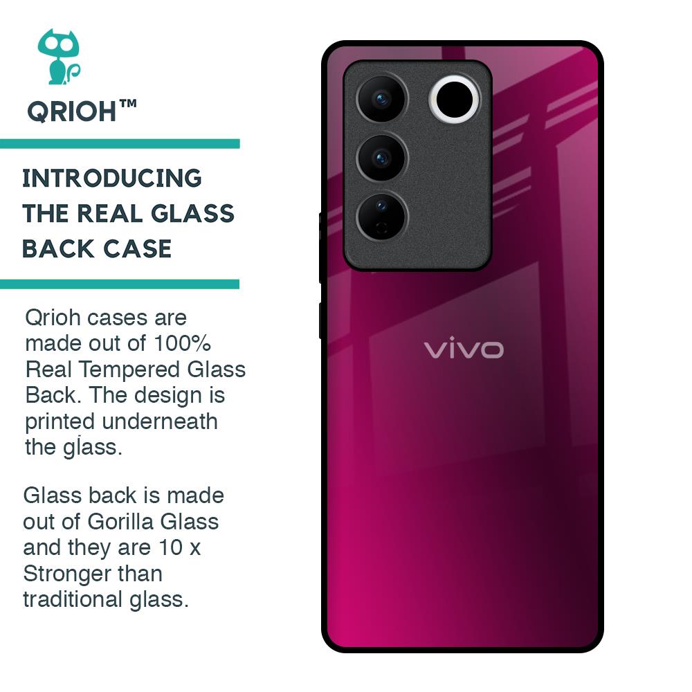 Pink Burst Glass Case for Vivo V27 Pro 5G
