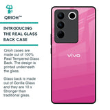 Pink Ribbon Caddy Glass Case for Vivo V27 Pro 5G
