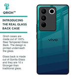 Green Triangle Pattern Glass Case for Vivo V27 Pro 5G