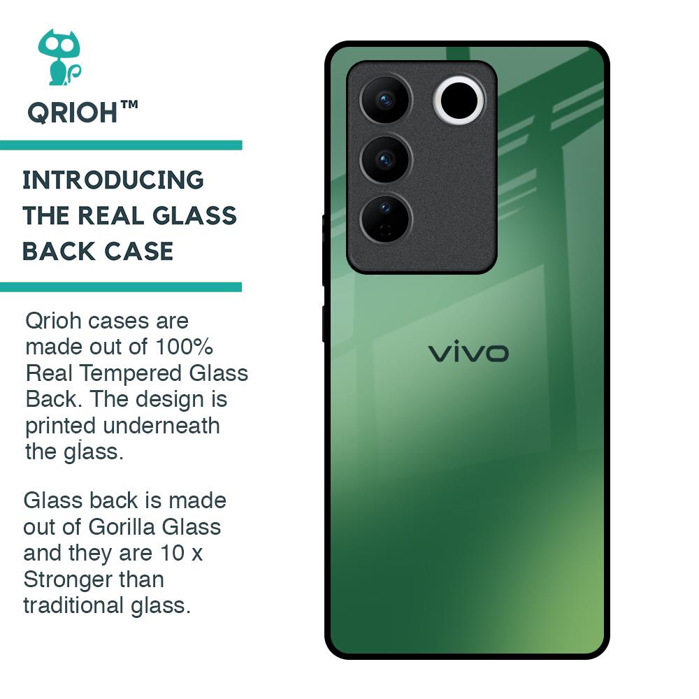 Green Grunge Texture Glass Case for Vivo V27 Pro 5G