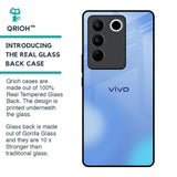 Vibrant Blue Texture Glass Case for Vivo V27 Pro 5G
