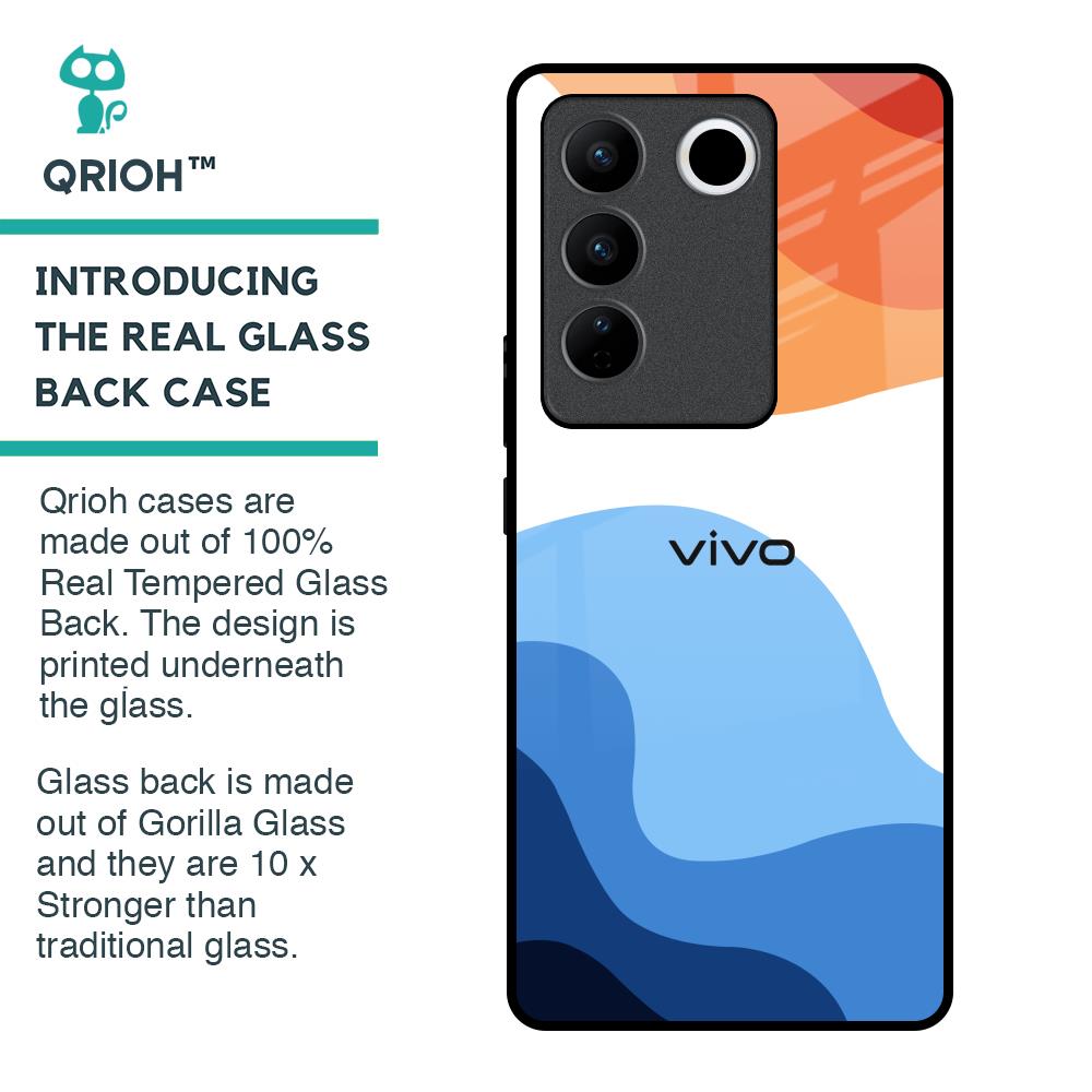Wavy Color Pattern Glass Case for Vivo V27 Pro 5G