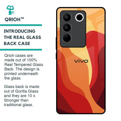Magma Color Pattern Glass Case for Vivo V27 Pro 5G