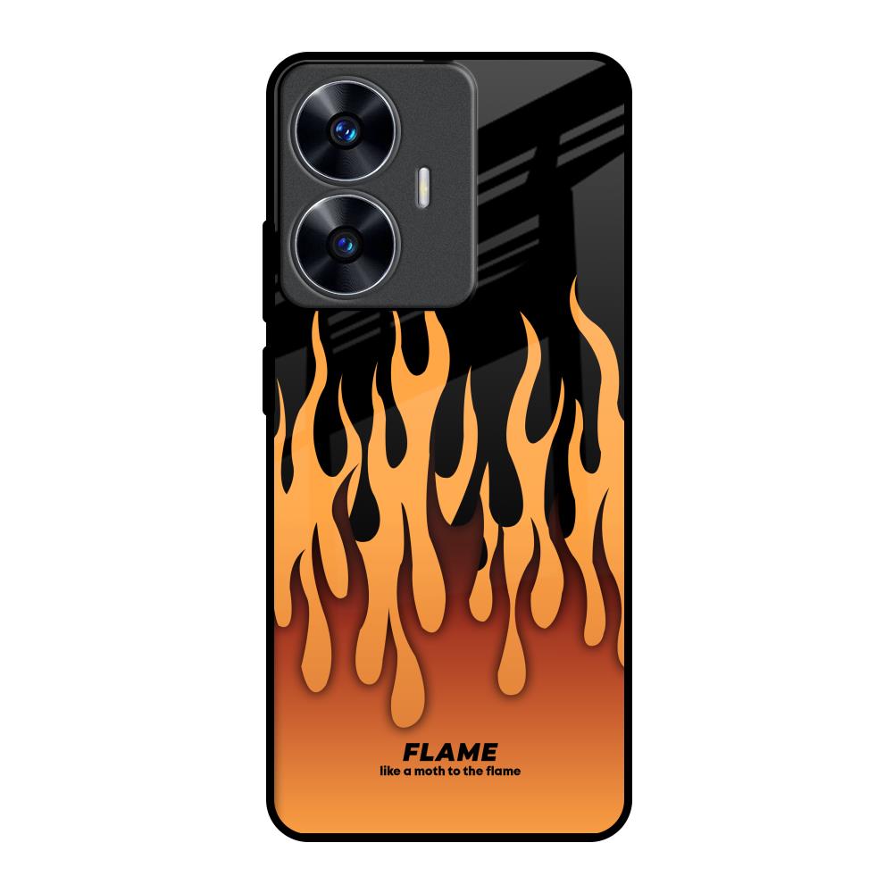 Fire Flame Realme C55 Glass Back Cover Online
