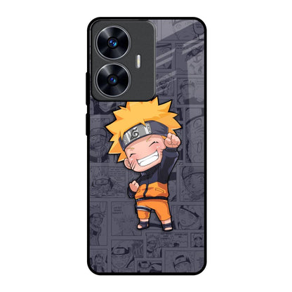 Orange Chubby Realme C55 Glass Back Cover Online