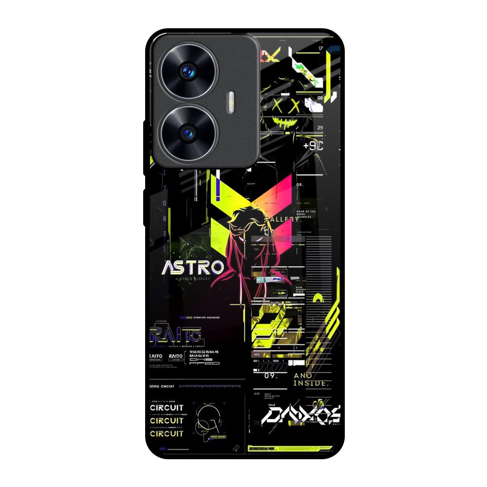 Astro Glitch Realme C55 Glass Back Cover Online