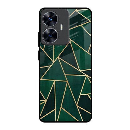 Abstract Green Realme C55 Glass Back Cover Online