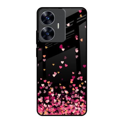 Heart Rain Fall Realme C55 Glass Back Cover Online