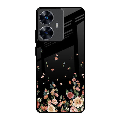 Floating Floral Print Realme C55 Glass Back Cover Online