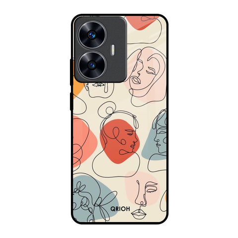 Abstract Faces Realme C55 Glass Back Cover Online