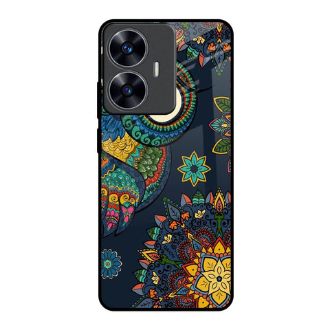 Owl Art Realme C55 Glass Back Cover Online
