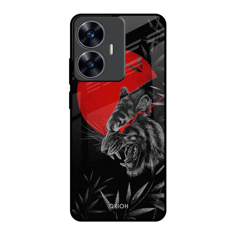 Red Moon Tiger Realme C55 Glass Back Cover Online