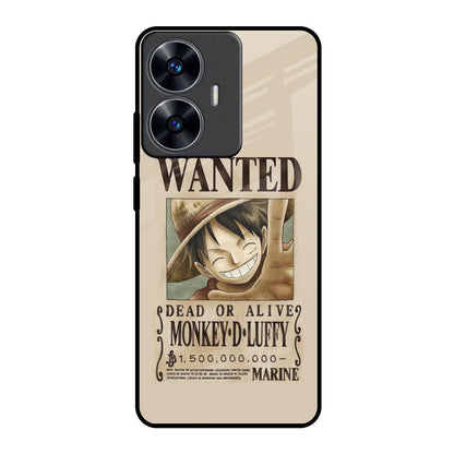 Luffy Wanted Realme C55 Glass Back Cover Online