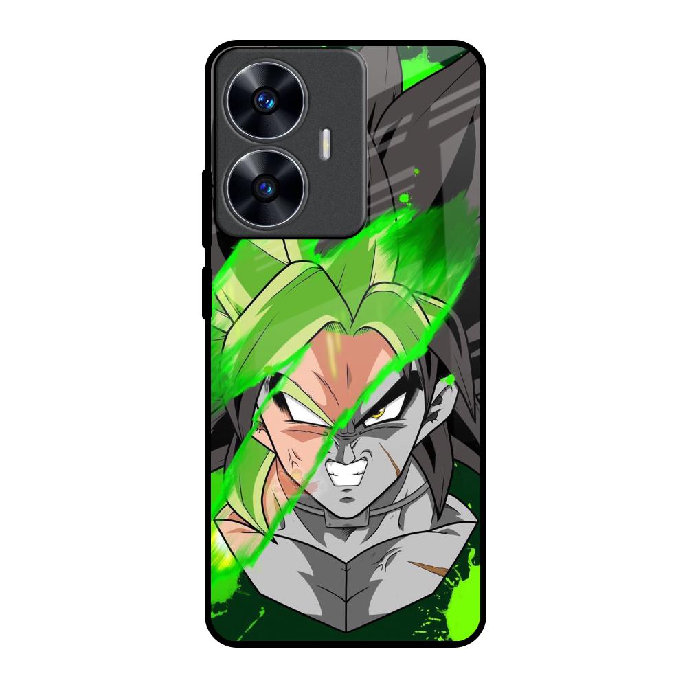 Anime Green Splash Realme C55 Glass Back Cover Online