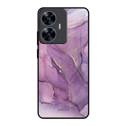 Purple Gold Marble Realme C55 Glass Back Cover Online