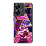 Electroplated Geometric Marble Realme C55 Glass Back Cover Online