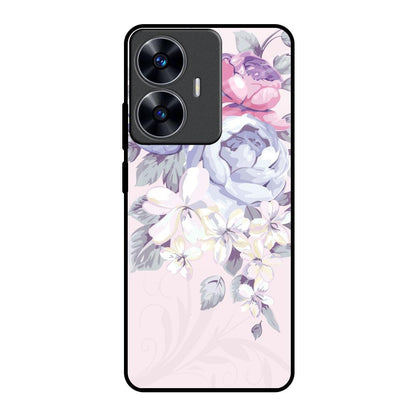 Elegant Floral Realme C55 Glass Back Cover Online