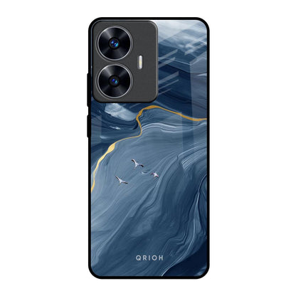 Deep Ocean Marble Realme C55 Glass Back Cover Online