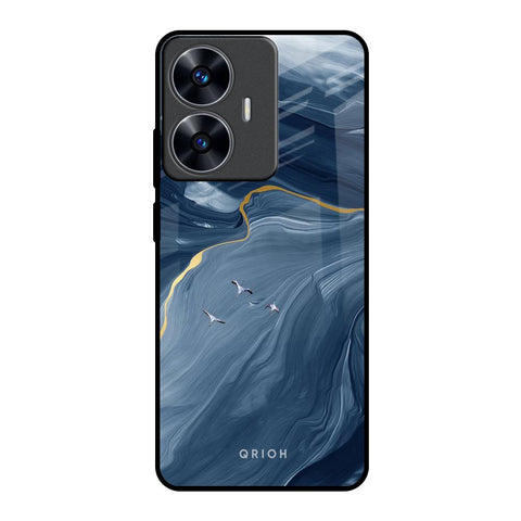 Deep Ocean Marble Realme C55 Glass Back Cover Online