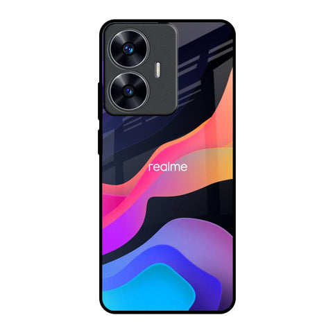 Colorful Fluid Realme C55 Glass Back Cover Online