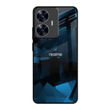 Polygonal Blue Box Realme C55 Glass Back Cover Online