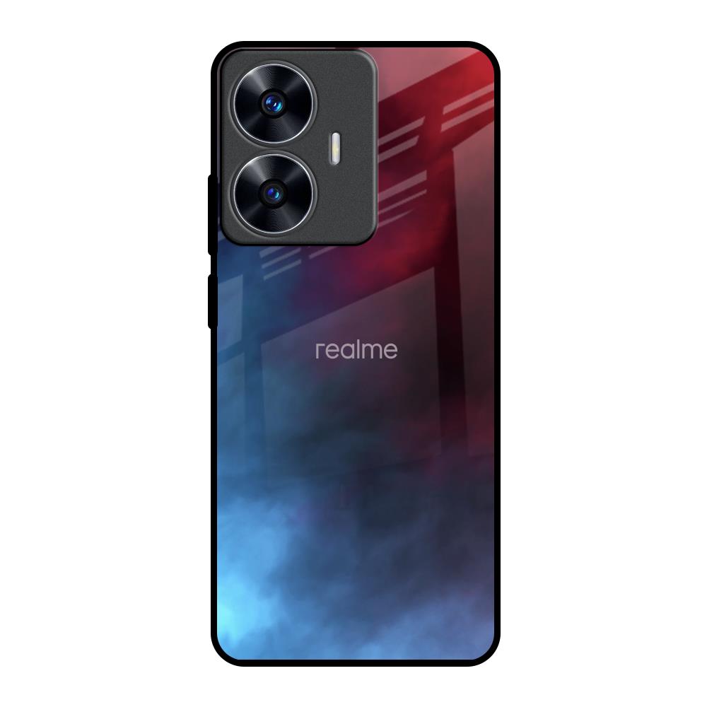 Smokey Watercolor Realme C55 Glass Back Cover Online