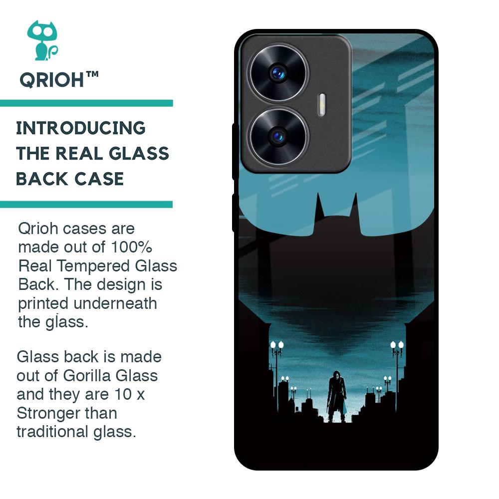 Cyan Bat Glass Case for Realme C55