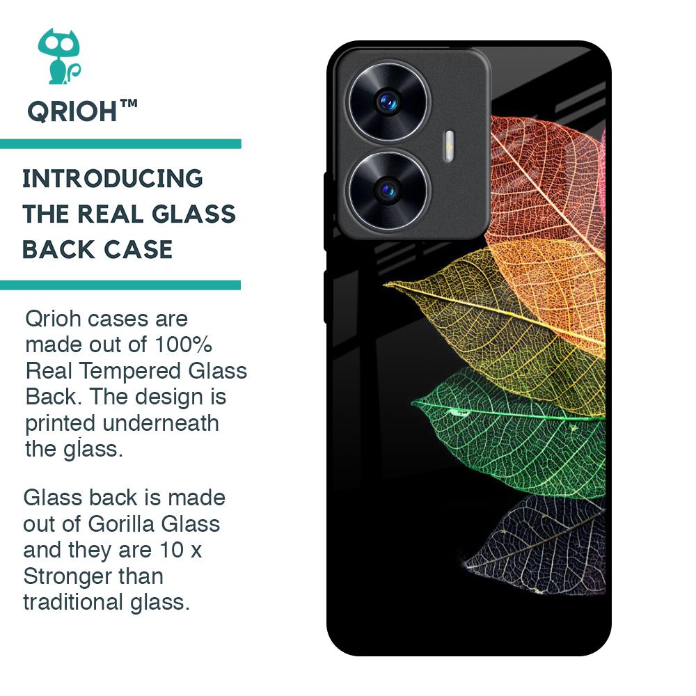 Colorful Leaves Glass Case for Realme C55