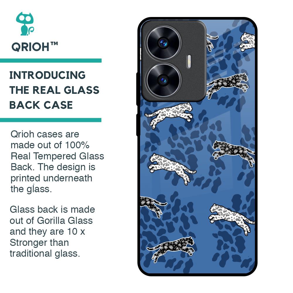 Blue Cheetah Glass Case for Realme C55