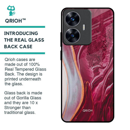 Crimson Ruby Glass Case for Realme C55