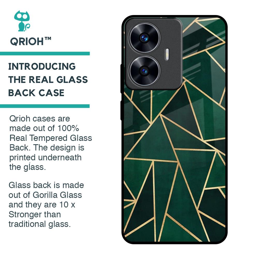 Abstract Green Glass Case For Realme C55