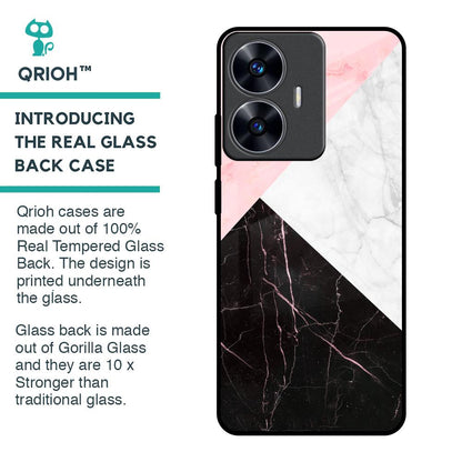 Marble Collage Art Glass Case For Realme C55
