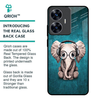 Adorable Baby Elephant Glass Case For Realme C55