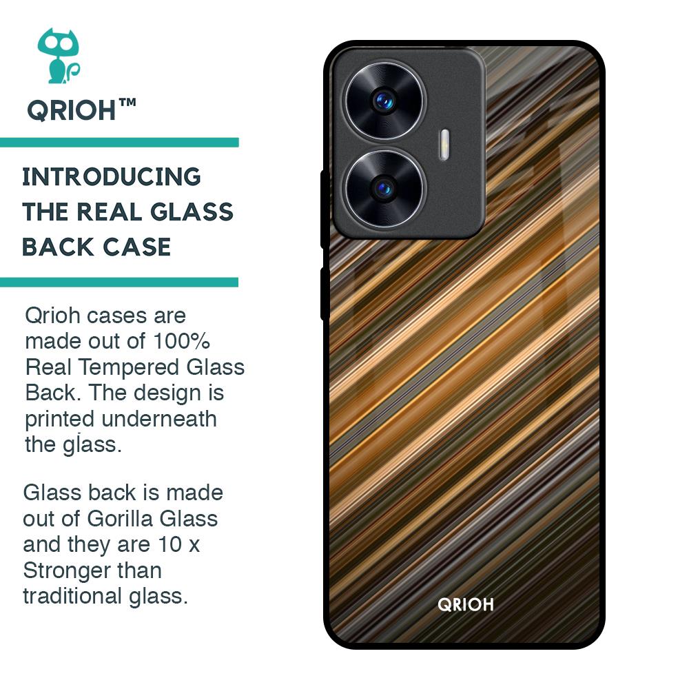 Diagonal Slash Pattern Glass Case for Realme C55