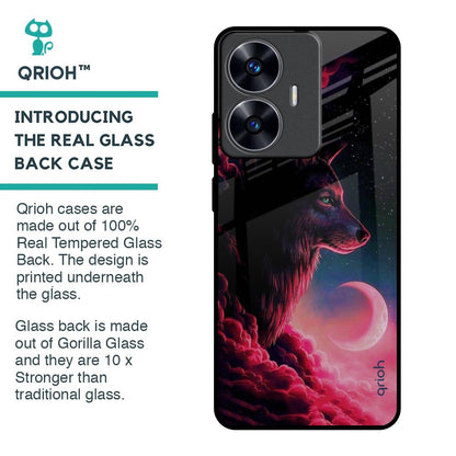 Moon Wolf Glass Case for Realme C55