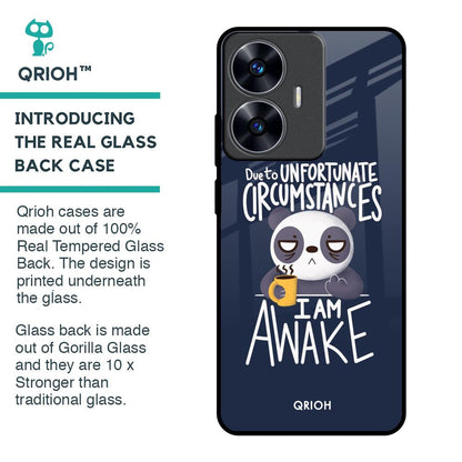 Struggling Panda Glass Case for Realme C55