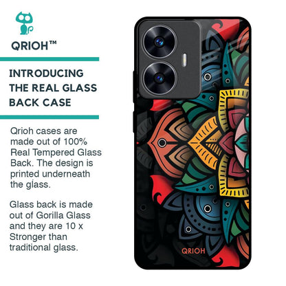 Retro Gorgeous Flower Glass Case for Realme C55