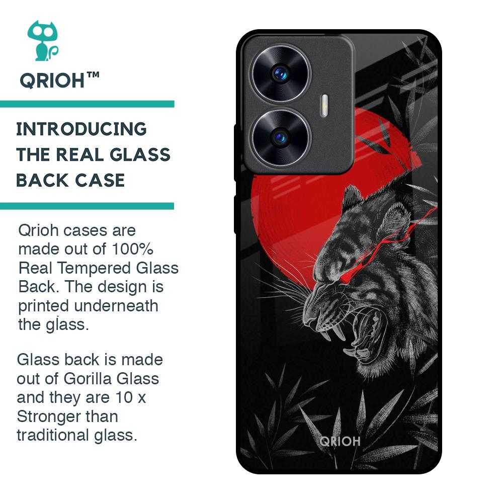 Red Moon Tiger Glass Case for Realme C55