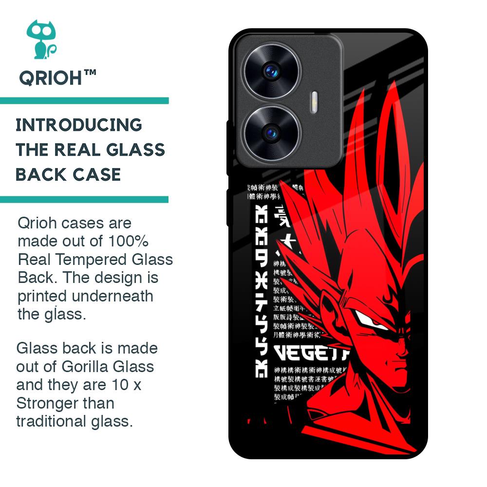Red Vegeta Glass Case for Realme C55