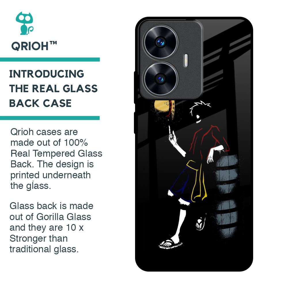 Luffy Line Art Glass Case for Realme C55