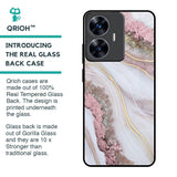 Pink & Gold Gllitter Marble Glass Case for Realme C55