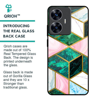 Seamless Green Marble Glass Case for Realme C55